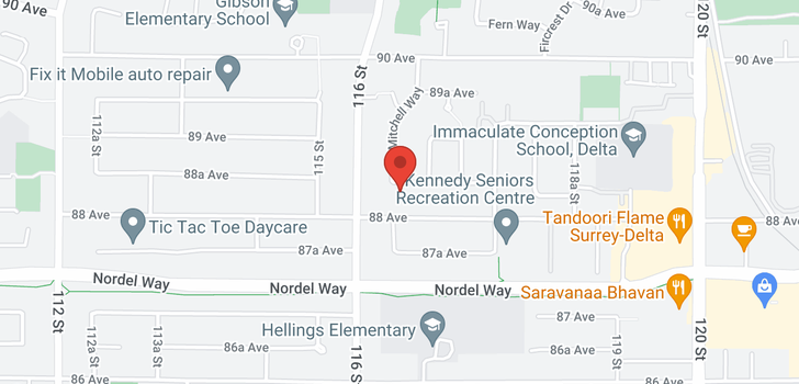map of 11630 88A AVENUE